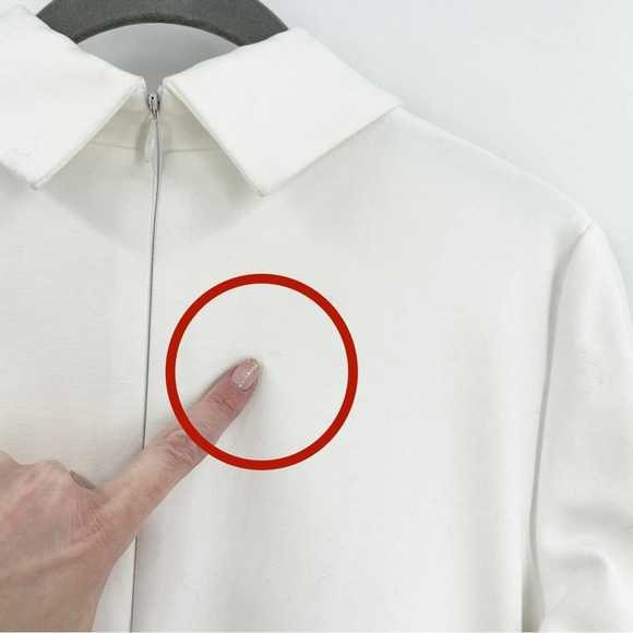 SALLY LAPOINTE Mixed Media Dress White Structure Top Faux Leather Skirt Size 4 - Picture 14 of 16